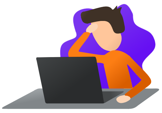 Illustration of a person working on a computer